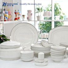 Plain Design Royal Style Fine Bone China Extra Weiß Hochwertiges Geschirr Set, Hot Sale Royal Porzellan Geschirr